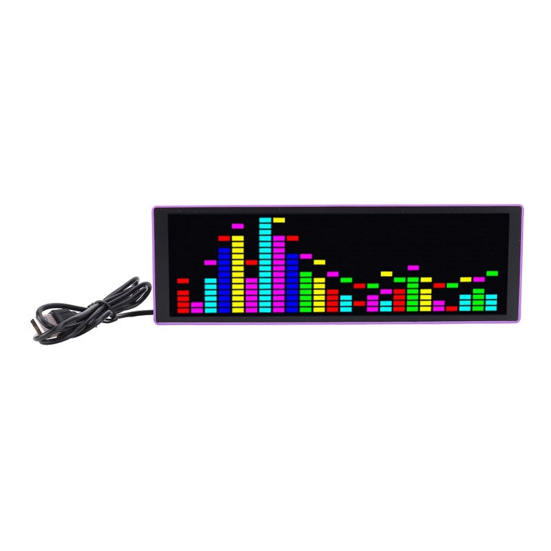 شاشة طيف الموسيقى 12 مؤثرًا ديناميكيًا 7 أوضاع ألوان ساعة طيف الموسيقى RGB LED - مادة ABS محلل طيف يعمل بالطاقة عبر USB لديكور المنزل - Image 2