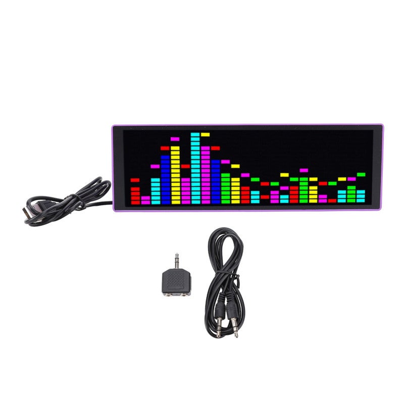 شاشة طيف الموسيقى 12 مؤثرًا ديناميكيًا 7 أوضاع ألوان ساعة طيف الموسيقى RGB LED - مادة ABS محلل طيف يعمل بالطاقة عبر USB لديكور المنزل - Image 1