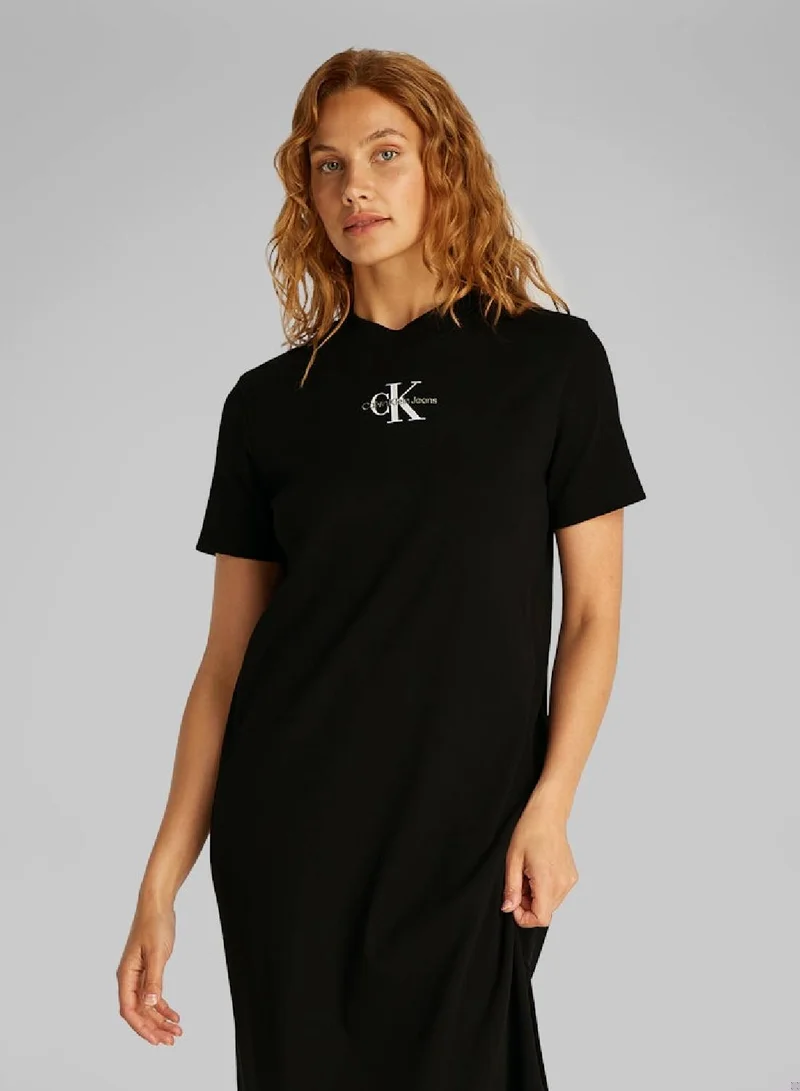 Calvin Klein Jeans Black Knit Maxi Dress
