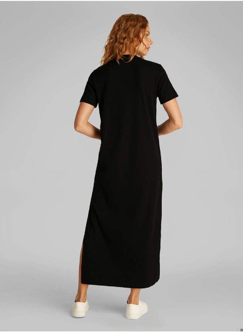 Calvin Klein Jeans - Women's Ribbed Maxi T-Shirt Dress - Cotton, Black - Image 1