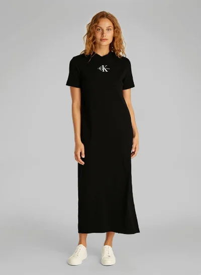 Calvin Klein Jeans Black Knit Maxi Dress