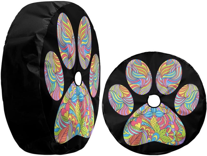 Delerain Colorful Dog Paw Print Spare Tire Cover - Image 3