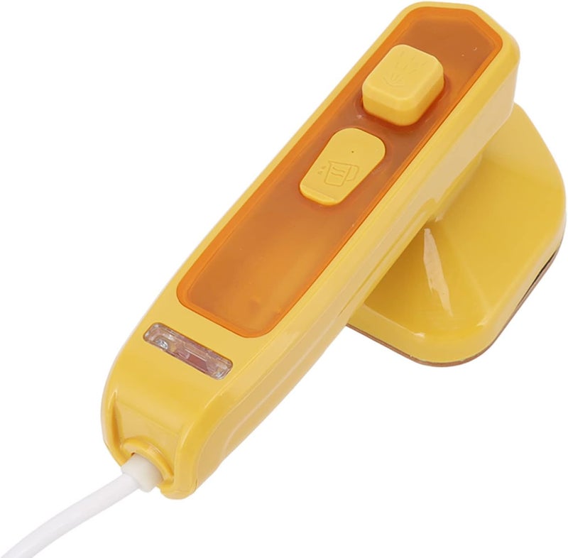 Portable Handheld Micro Steam Iron Garment Steamer Mini Ironing Clothes Machine Fast Wrinkle Removal for Household Dormitory Travel (yellow)