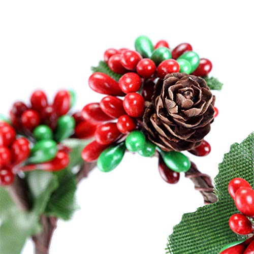 BinaryABC Christmas Candle Rings Wreaths,Red Berry Candle Rings,Christmas Candle Holder Rings,Christams Decorations,2Pcs(Internal Diameter About 2.36in) - Image 5