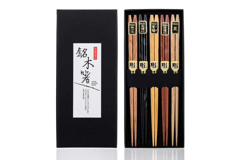 Heim Concept 5 Pairs Bamboo Chopsticks Reusable Chinese Korean Japanese Chopsticks Natural Wood Chop Stick