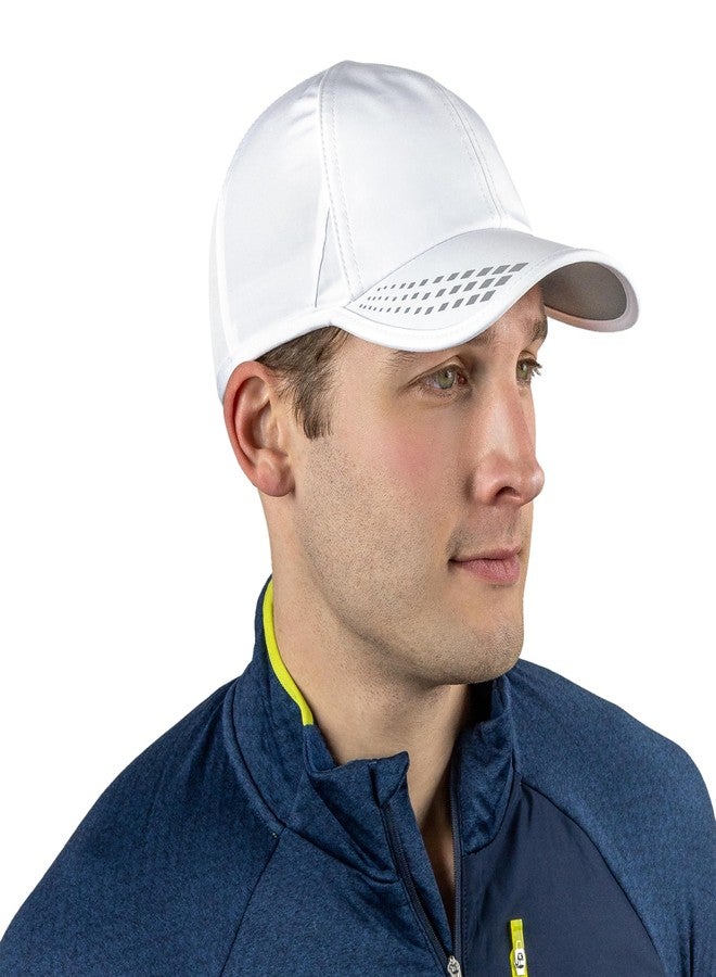 TrailHeads Men's Running Cap with UV Protection, Lightweight & Quick Drying Performance Sports Hat, UPF 50, Adjustable Fit - White/Reflective - Image 1