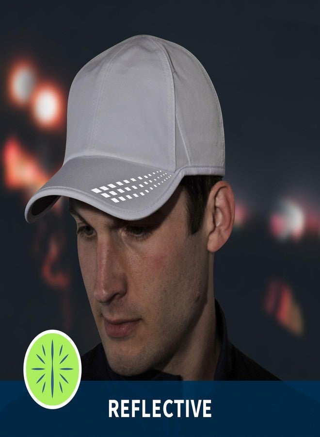 TrailHeads Men's Running Cap with UV Protection, Lightweight & Quick Drying Performance Sports Hat, UPF 50, Adjustable Fit - White/Reflective - Image 2