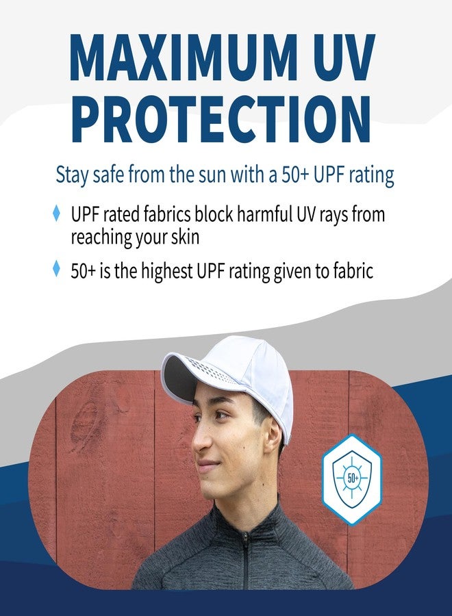 TrailHeads Men's Running Cap with UV Protection, Lightweight & Quick Drying Performance Sports Hat, UPF 50, Adjustable Fit - White/Reflective - Image 3