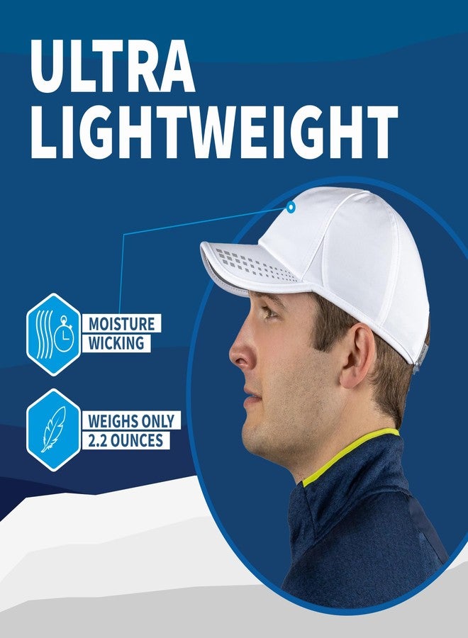 TrailHeads Men's Running Cap with UV Protection, Lightweight & Quick Drying Performance Sports Hat, UPF 50, Adjustable Fit - White/Reflective - Image 4