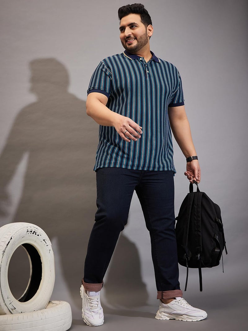 Bigbanana Plus Size Men's Regular Fit Tinted Wash Jeans (Macman,Navy,5XL) - Image 2