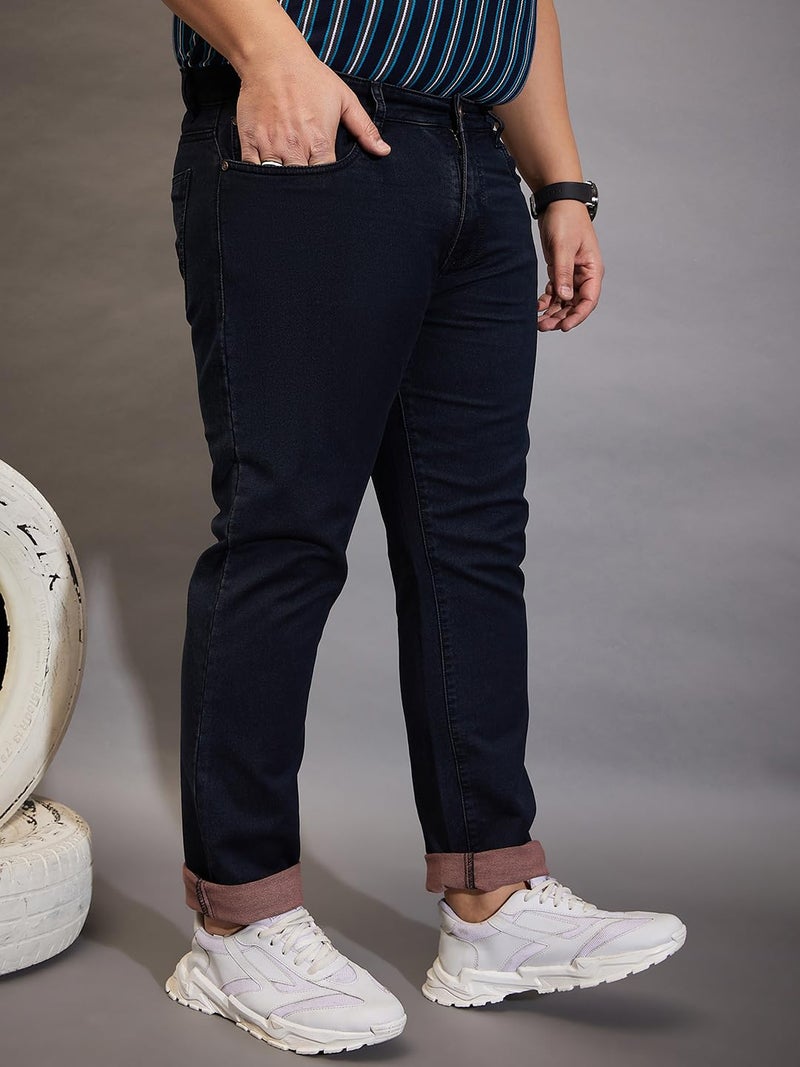Bigbanana Plus Size Men's Regular Fit Tinted Wash Jeans (Macman,Navy,5XL) - Image 4