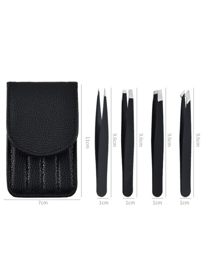 QINGYAN 4 PCS Eyebrows Tweezers Set,Stainless Steel Precision Remover Kit for Facial Hair, Inward Growing Hair and Splinter - Image 4