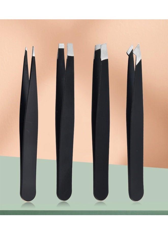 QINGYAN 4 PCS Eyebrows Tweezers Set,Stainless Steel Precision Remover Kit for Facial Hair, Inward Growing Hair and Splinter - Image 5
