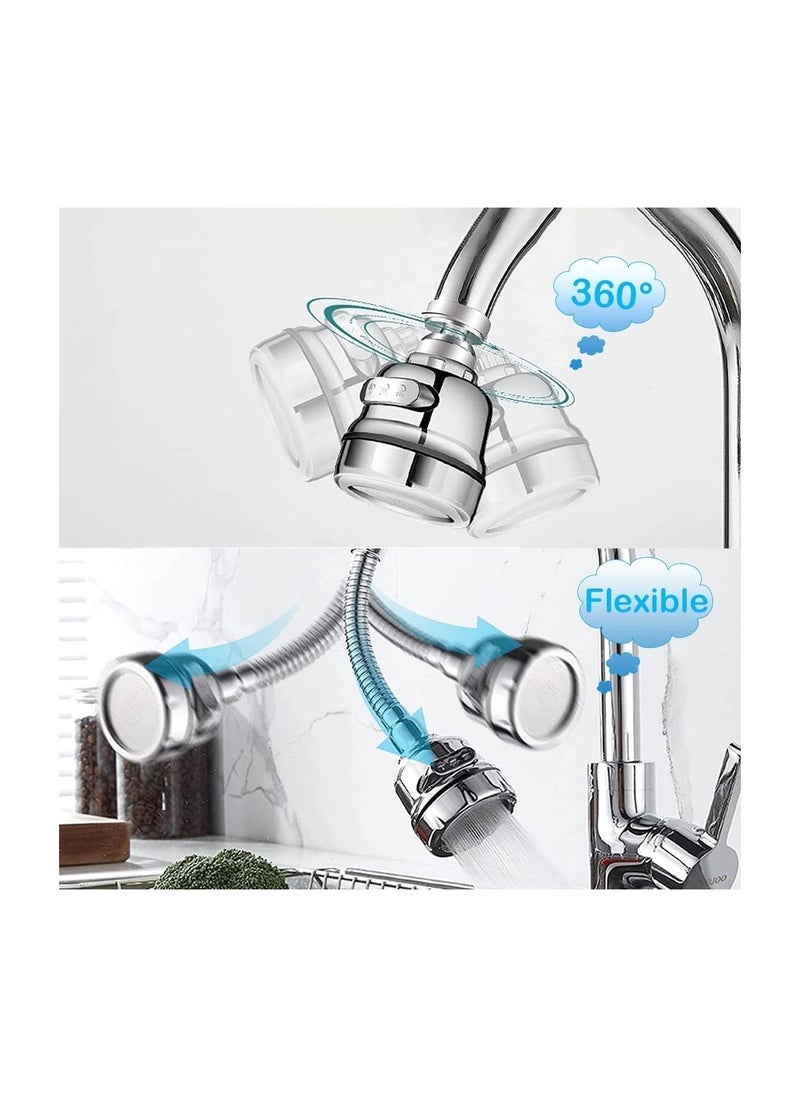 رات سو رأس رش صنبور المطبخ مع توصيلة تدوير 360 درجة وخرطوم مع واقي للرش وتوفير الماء لصنبور الحوض. يحتوي على 3 وضعيات قابلة للتعديل لتناسب احتياجاتك في المطبخ والحمام  - Image 4