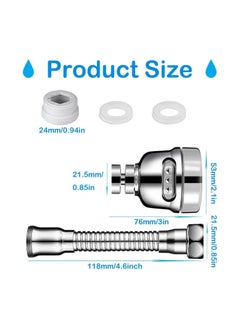 RATSAW Kitchen Tap Spray Head Tap Aerator 360 Swivel Extender with Hose Anti Splash Sink Tap Water Saving Faucet Sprayer 3 Modes Adjustment Kitchen Bathroom  - Image 2