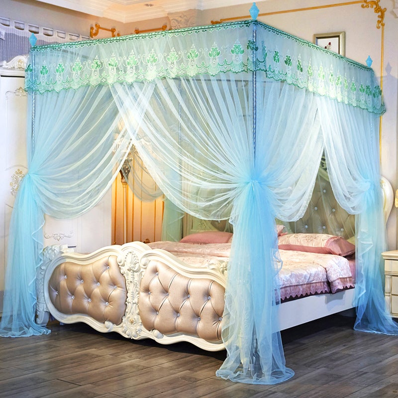 Mosquito Net Household Encrypted Net Gauze Thickened Bracket Three-Door 1.5M/1.8M Floor-Standing Palace Princess Net - Image 5