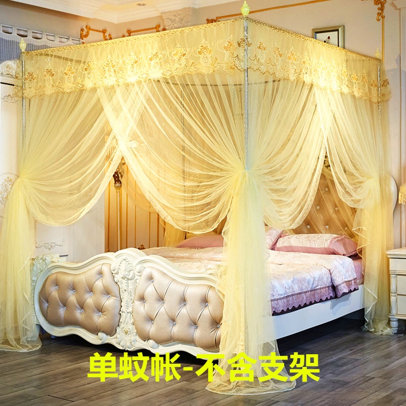 Mosquito Net Household Encrypted Net Gauze Thickened Bracket Three-Door 1.5M/1.8M Floor-Standing Palace Princess Net - Image 1