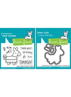 Lawn Fawn Pinata Clear Stamp & Die Set Year Seven 2 Item Bundle  - Image 1
