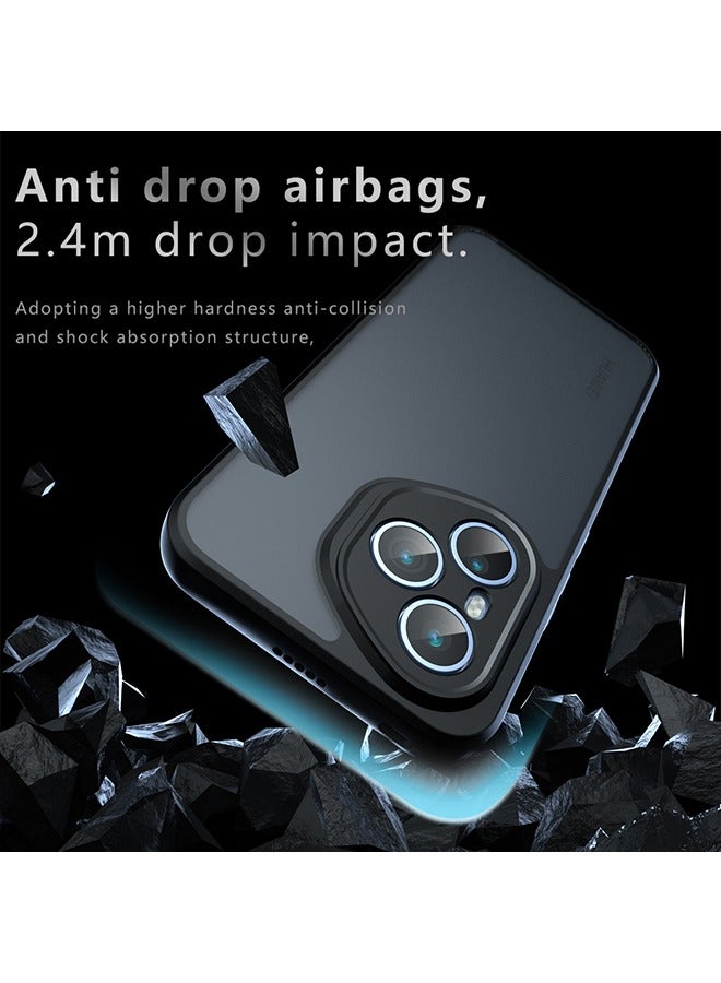 Case for Honor 400 Pro 5G, Frosted Translucent Back Protective Slim Phone Cover, Anti-Fingerprints, Anti-Fall Drop Protection, Shockproof Case for Honor 400 Pro 5G (Black) - Image 2