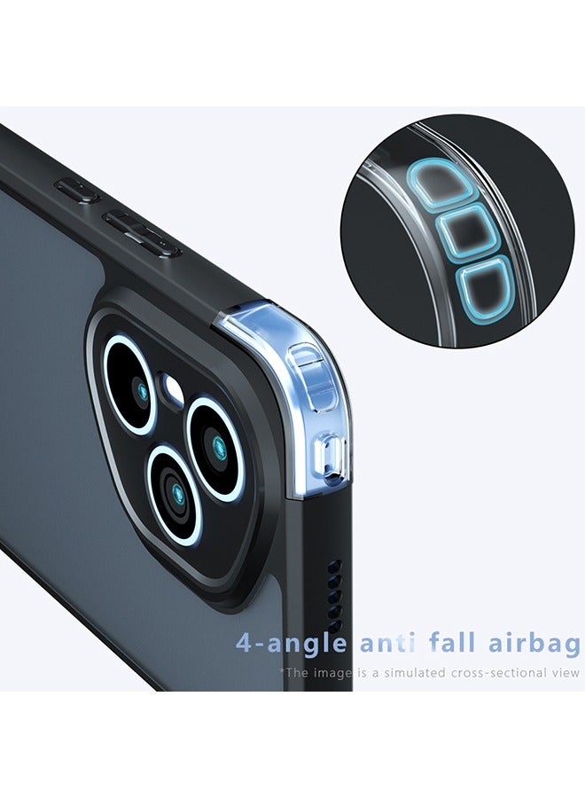 Case for Honor 400 Pro 5G, Frosted Translucent Back Protective Slim Phone Cover, Anti-Fingerprints, Anti-Fall Drop Protection, Shockproof Case for Honor 400 Pro 5G (Black) - Image 3