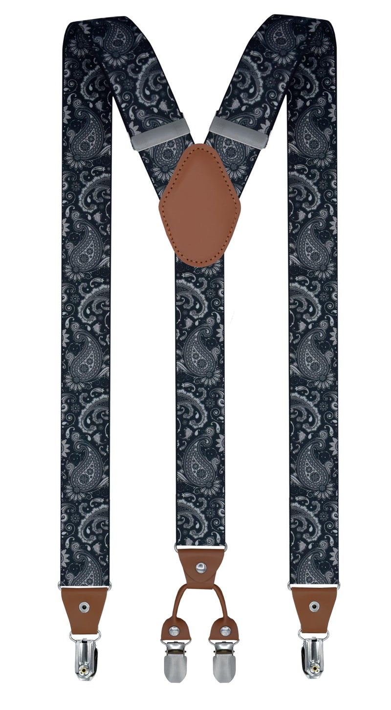 trilece Suspenders for Men Heavy Duty Clip On Mens Suspender Y Back Adjustable for Jeans Work Wedding Tuxedo Dress Prom Big and Tall Mens Accessories Pattern 1 - Image 2