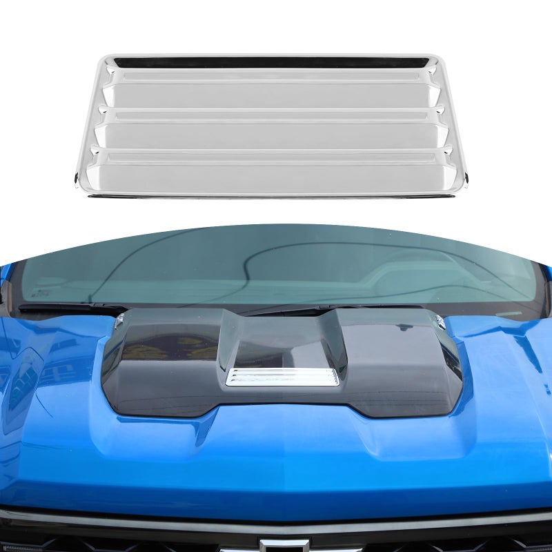 JOSHELA for Silverado Hood Scoops Trim Cover Decal Chrome for Chevrolet Silverado 2022 Up Silver Chrome Exterior Accessories