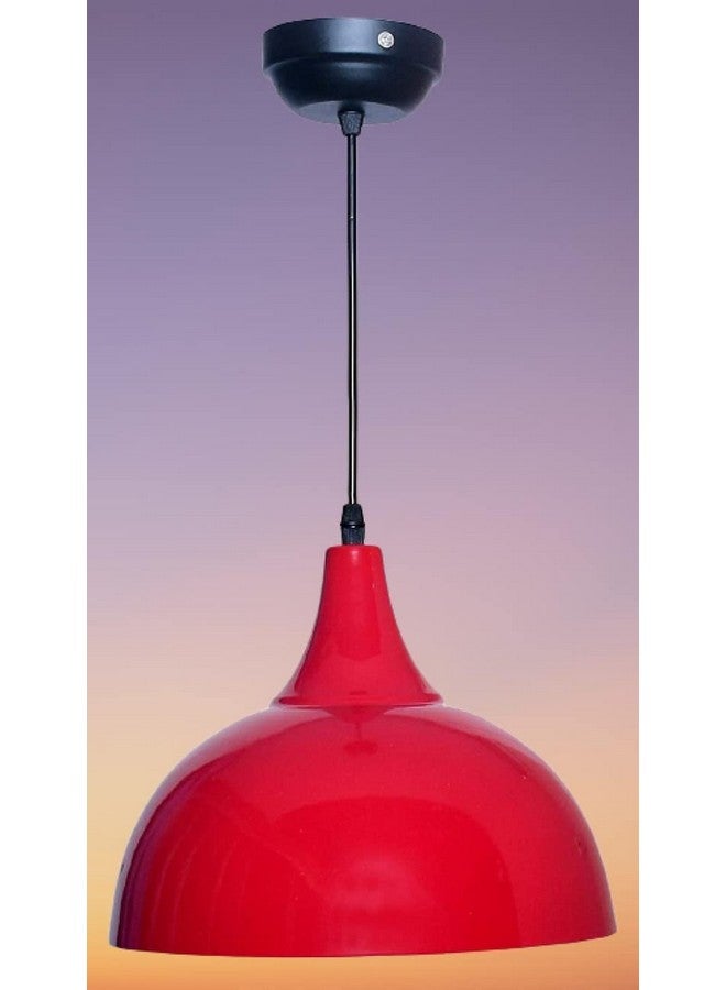 kinis Decorative Hanging Lamp/Pendant Lamp/Ceiling Light to Décor Home/Living Room/Bedroom/Office/Dining/Cafe/Restaurants, 10 Inch Dome, Red (Pack of 1, Without Bulb) - Image 1