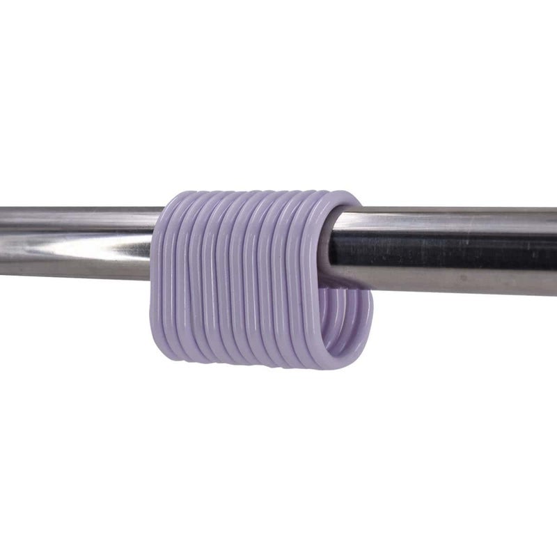 KidsCity.in Shower Curtain Rings, Plastic Rust-Proof, Unbreakable, Slides Easily on Bath Drape Rod, Curtain Liner, 36 C Shape Hooks - (JS160913) Lavender  - Image 3