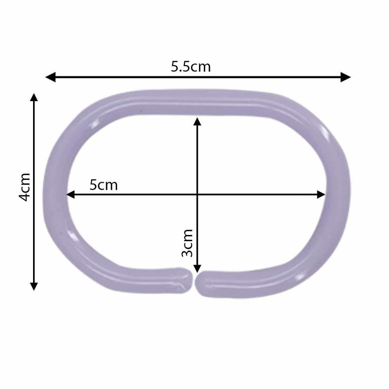 KidsCity.in Shower Curtain Rings, Plastic Rust-Proof, Unbreakable, Slides Easily on Bath Drape Rod, Curtain Liner, 36 C Shape Hooks - (JS160913) Lavender  - Image 5