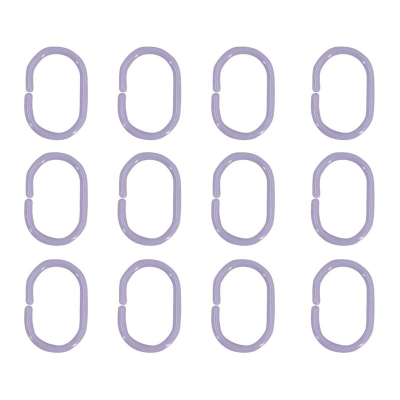KidsCity.in Shower Curtain Rings, Plastic Rust-Proof, Unbreakable, Slides Easily on Bath Drape Rod, Curtain Liner, 36 C Shape Hooks - (JS160913) Lavender  - Image 4