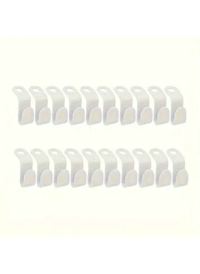 20 Pieces White Wall Mounted Plastic Hangers Space Saving Durable Hooks For Home Kitchen Organization - Image 1