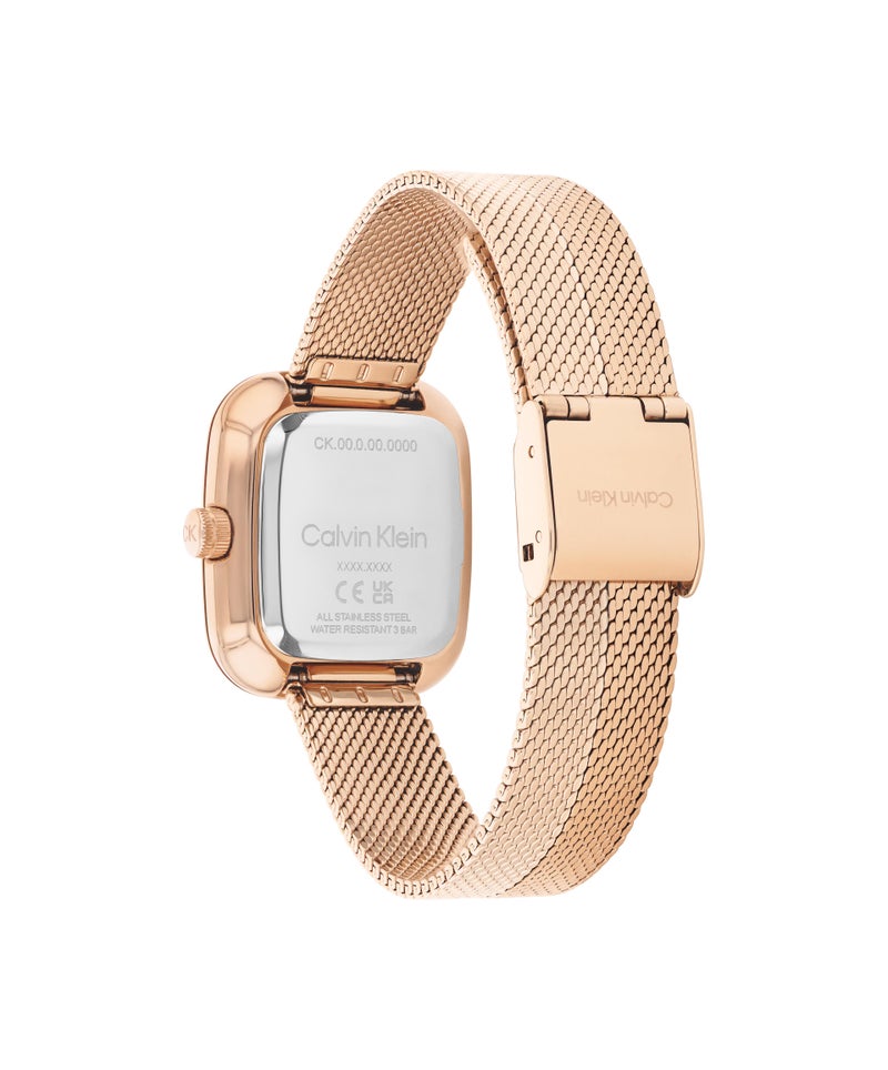 CALVIN KLEIN Rectangle Analog Women'S Ionic Plated Rose Gold Steel Case  Watch - Image 2