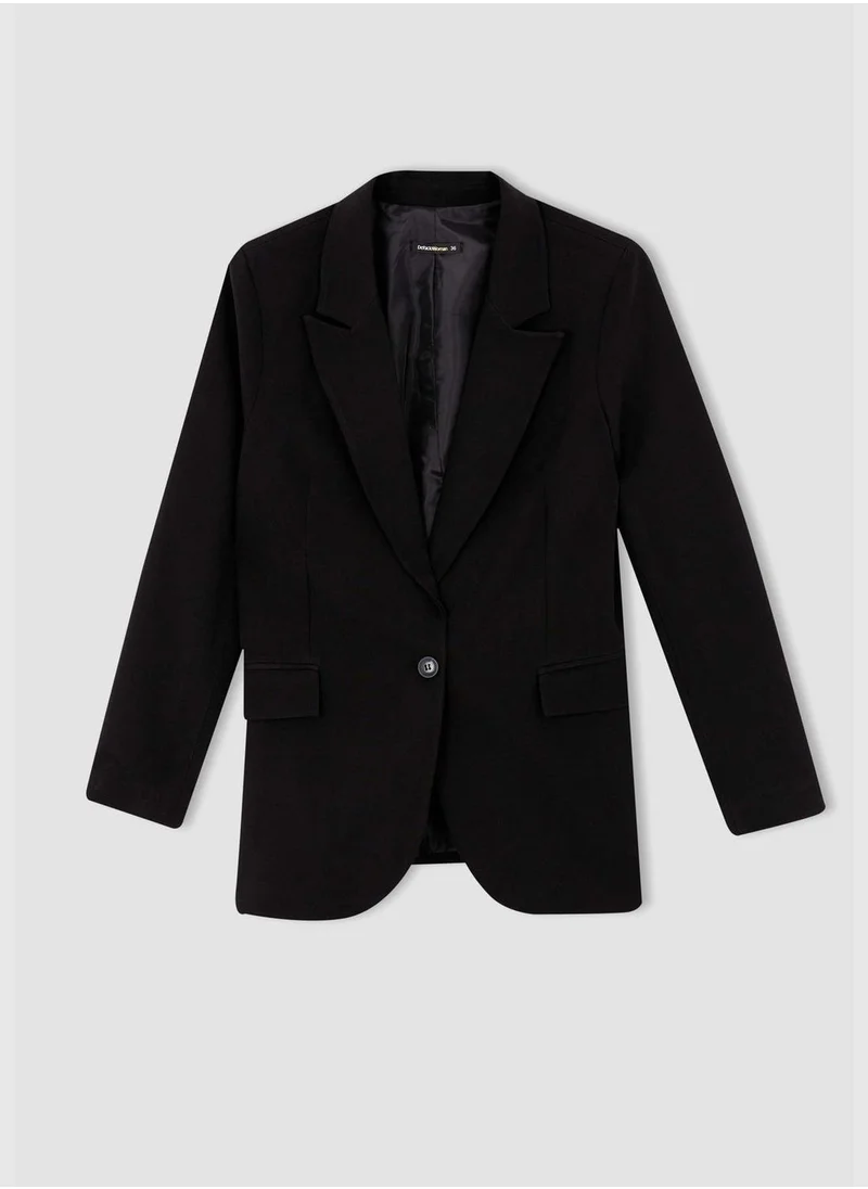 DeFacto Oversized Long Sleeve One Side Split Blazer Jacket