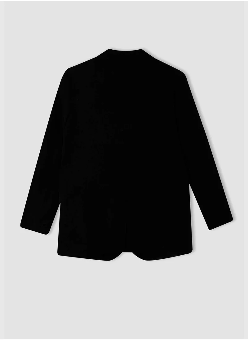 DeFacto Oversized Long Sleeve One Side Split Blazer Jacket