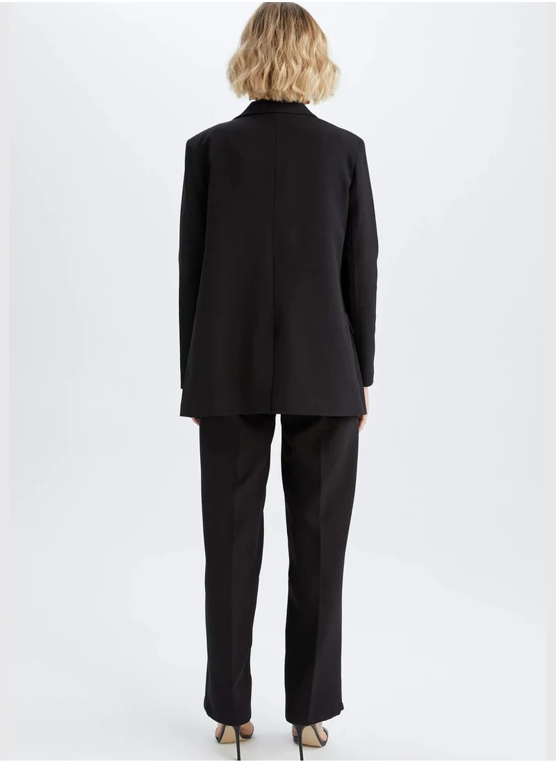 DeFacto Oversized Long Sleeve One Side Split Blazer Jacket