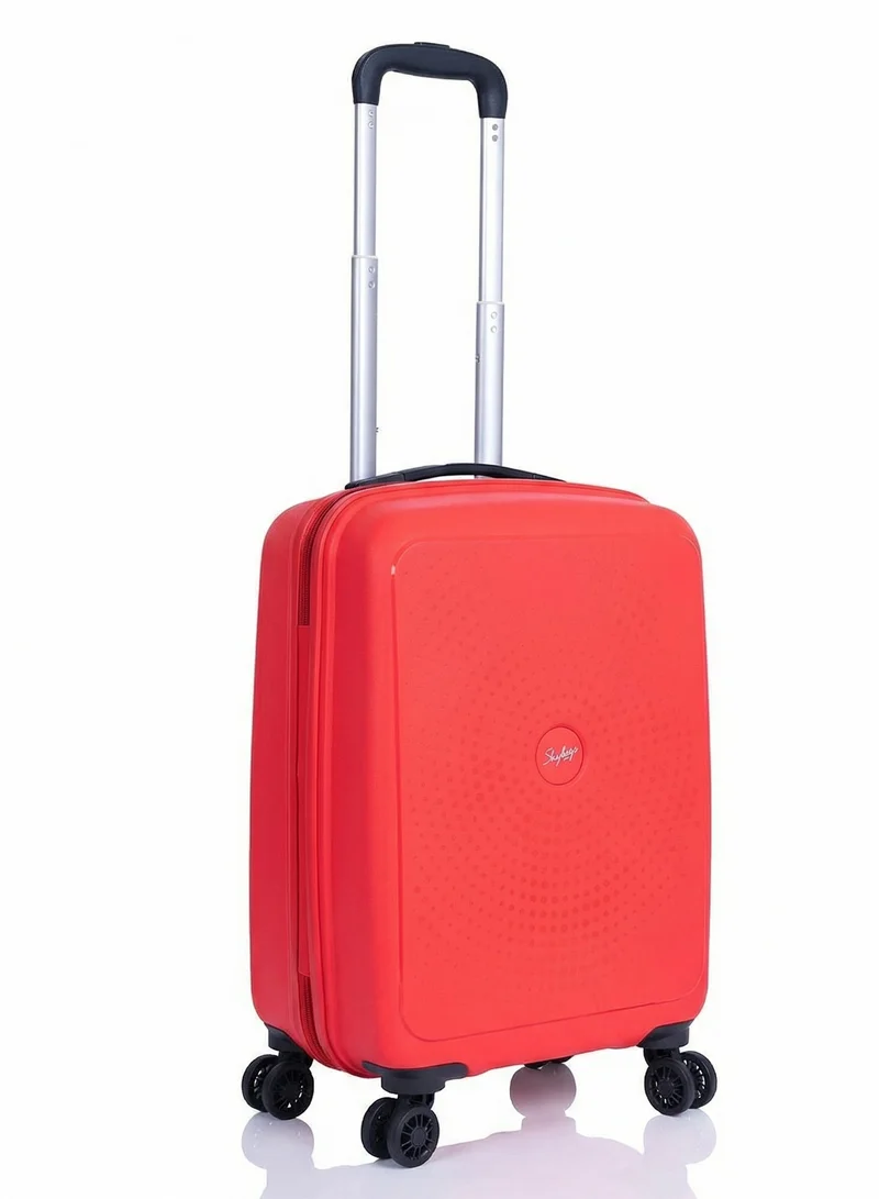 سكاي باجز حقيبة سفر بعجلات قابلة للحمل من البولي بروبلين الصلب بقفل رقمي ودوران  درجة مقاس  بوصة لون أحمر
