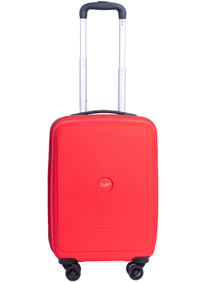 Skybags ZAP Carry-on Luggage Trolley| Hardcase Polypropylene Material| 3-Digit Combination Lock | 360° Degree Wheel Rotation| Cabin-20 Inch- Red
