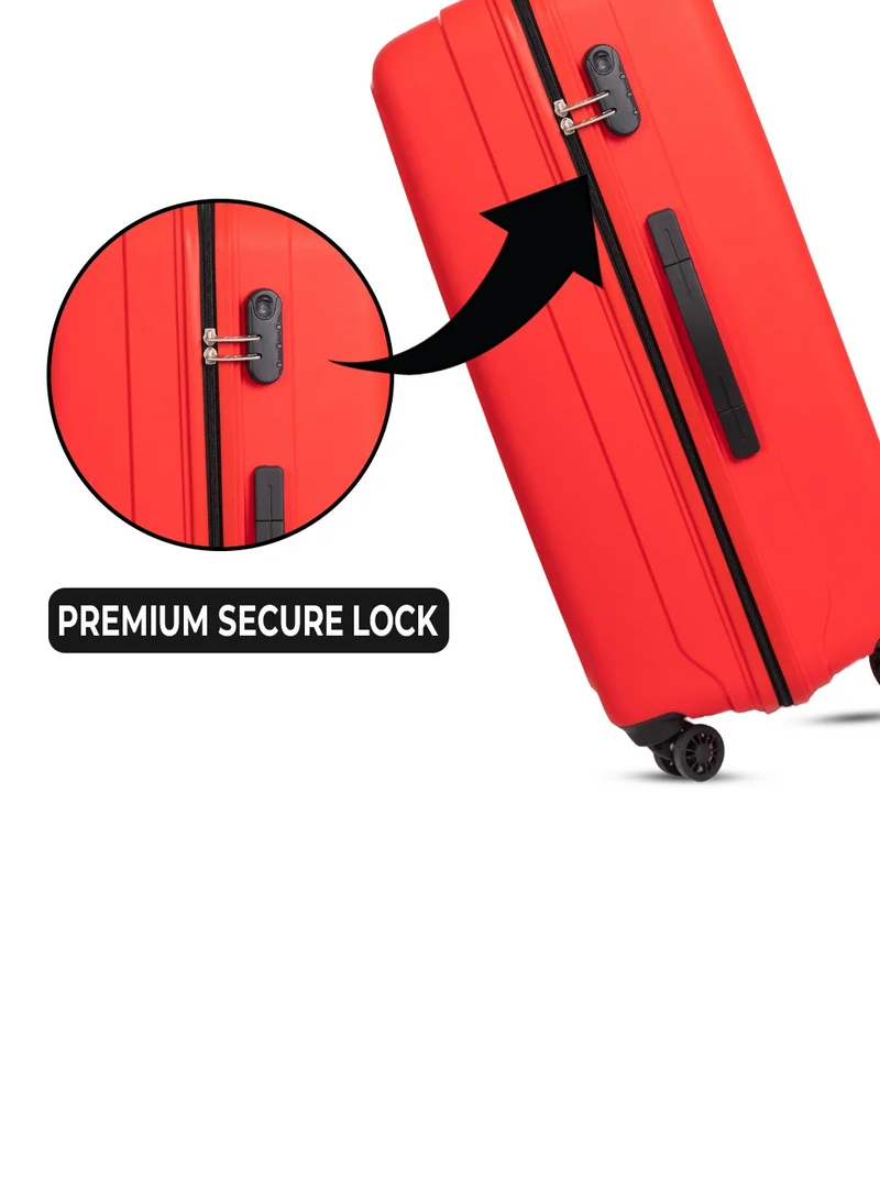Skybags ZAP Carry-on Luggage Trolley| Hardcase Polypropylene Material| 3-Digit Combination Lock | 360° Degree Wheel Rotation| Cabin-20 Inch- Red
