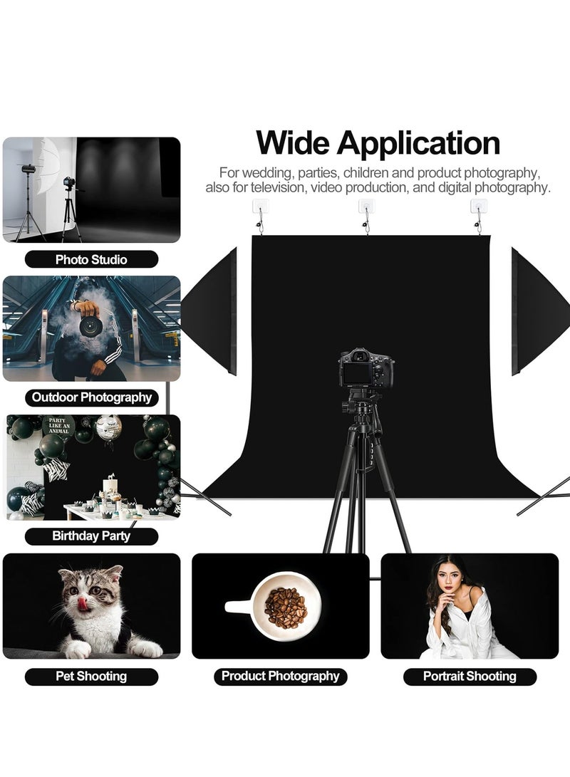 RATSAW 3 M x 6 M Photography Black Backdrops for Wall Mounted Setup Photoshoot Pure Black Screen Cloth Sheet Background Zoom Nonwovens Photo Back Drop Pack for Party Photo Video Shoot - Image 2