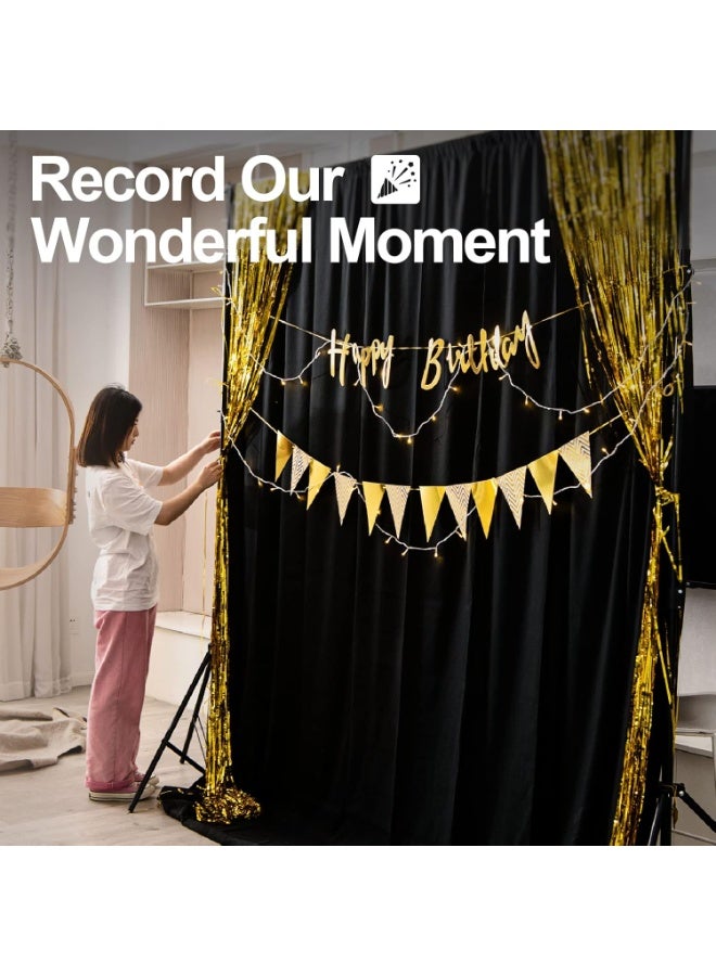 RATSAW 3 M x 6 M Photography Black Backdrops for Wall Mounted Setup Photoshoot Pure Black Screen Cloth Sheet Background Zoom Nonwovens Photo Back Drop Pack for Party Photo Video Shoot - Image 5