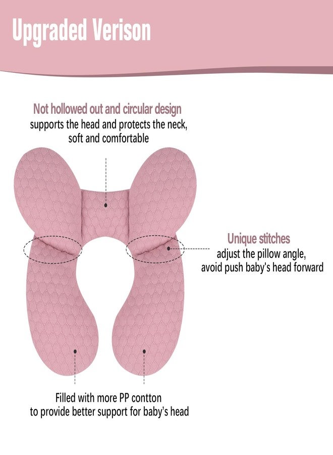 KAKIBLIN Baby Travel Pillow, Upgraded Baby Neck Pillows for Car Seat, Infant Neck Support Pillow for Head and Neck,Newborn Head Support for Car Seat,Pushchair (Pink) - Image 5