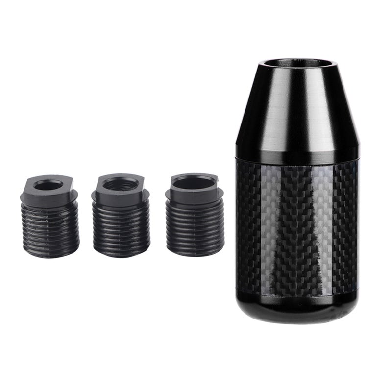 Universal Carbon Fiber Automatic Wave Stick Head Shift Knob Modification Accessory(Black) - Image 1