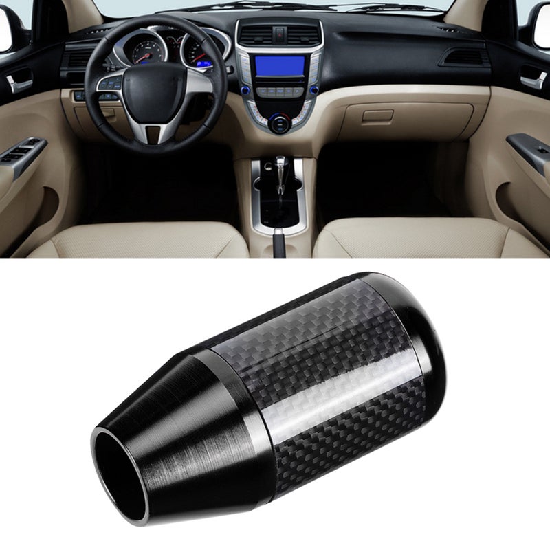 Universal Carbon Fiber Automatic Wave Stick Head Shift Knob Modification Accessory(Black) - Image 4