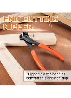 KSEIBI End Cutting Pliers 7 Inch, Grip Handle Black Chrome Vanadium Steel, Carpenter Pincer, Nippers Tool, Nail Remover, Steel Wire Cutter, plumbing and Construction Tool, Cutting PVC Pipes, Precise Cutting.  - Image 4