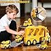 KIZONLY Construction Trucks Toys for 2 3 4 5 Years Old Boys  5in1 Carrier Transport Vehicle Truck for Toddlers 24 Years with Crane Mixer Pushdozer and Excavator Car Toys Birthdays Gift - Image 4