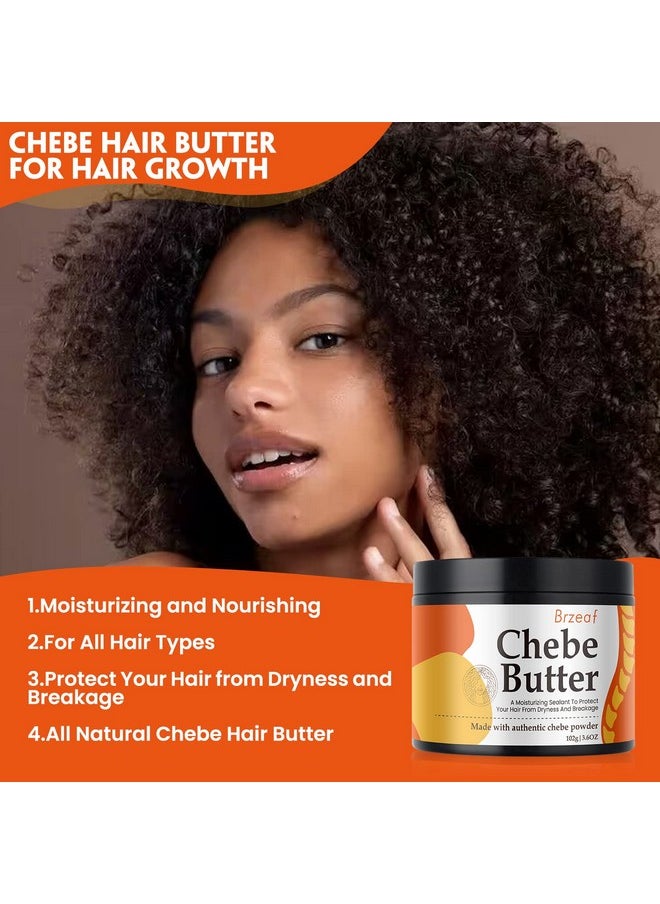 Brzeaf Natural Chebe Hair Butter With Rosemary Oil Chebe Butter For Hair Growth Super Moisturizing & Deter Hair Breakage Chebe Hair Butter Hair Deep Conditioning For All Hair Types 3.6 Oz  - Image 3