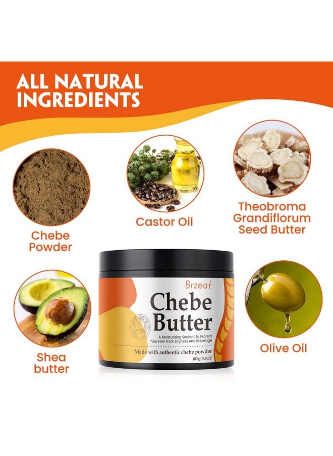 Brzeaf Natural Chebe Hair Butter With Rosemary Oil Chebe Butter For Hair Growth Super Moisturizing & Deter Hair Breakage Chebe Hair Butter Hair Deep Conditioning For All Hair Types 3.6 Oz  - Image 4