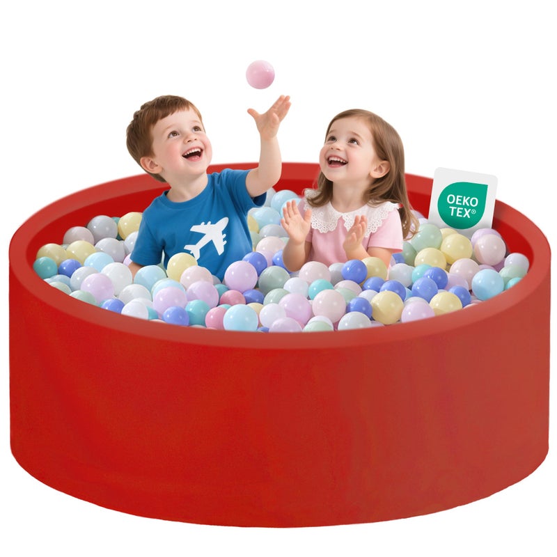 Zedachica Ball Pit for Toddlers 4724x1575 Baby Ball Pits Soft Memory Foam Ball Pools Round Lagre Kids Ball Pits Kids Play Ball Pool Ideal Gift for Children Red NO Balls - Image 3
