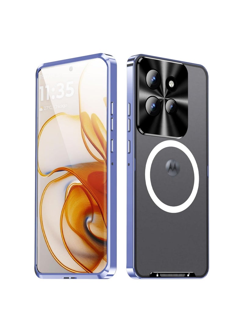 عام تتوافق العلبة المغناطيسية مع هاتف Motorola Edge 50 5G 2024، والإطار المعدني غير اللامع في الجزء الخلفي من الكمبيوتر الشخصي، والغطاء المقاوم للصدمات في الخلف يدعم الشحن اللاسلكي - Image 1