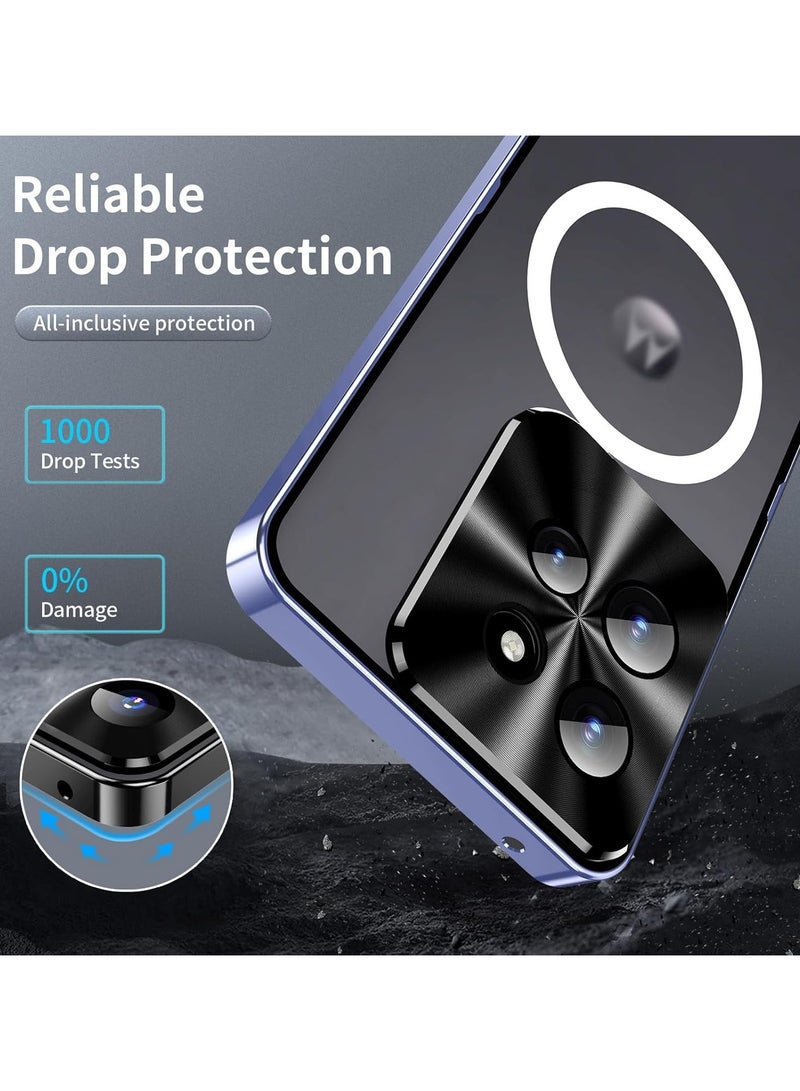 عام تتوافق العلبة المغناطيسية مع هاتف Motorola Edge 50 5G 2024، والإطار المعدني غير اللامع في الجزء الخلفي من الكمبيوتر الشخصي، والغطاء المقاوم للصدمات في الخلف يدعم الشحن اللاسلكي - Image 2